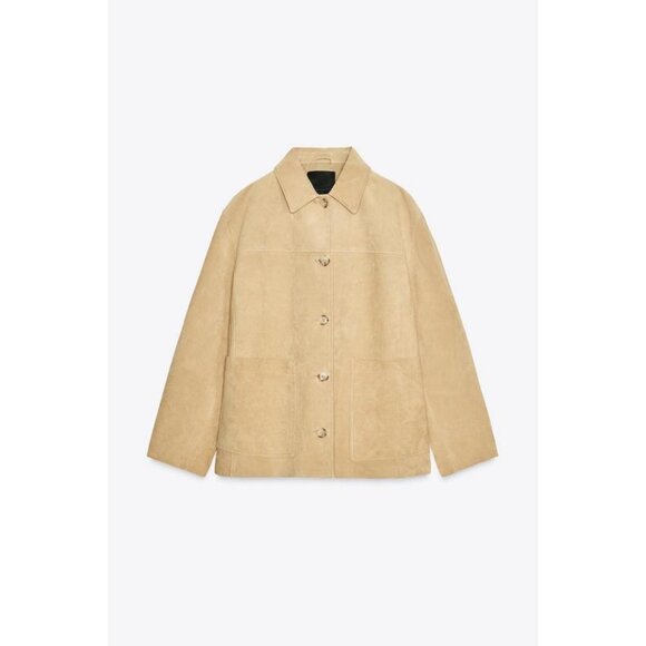 ZARA SUEDE LEATHER JACKET ZW COLLECTION LIMITED EDITION - Picture 1 of 7